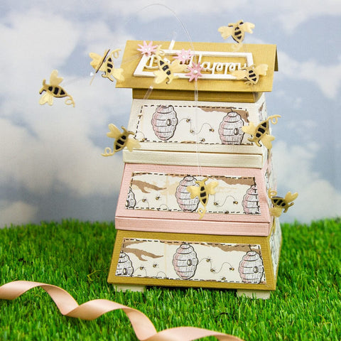 Tonic Studios Die Cutting Buzzing Beehive House Gift Box Die Set - 5111e