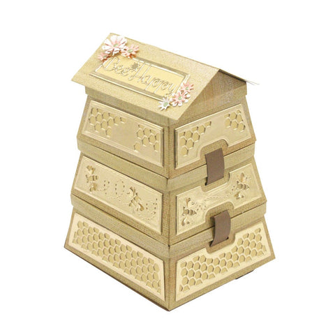 Tonic Studios Die Cutting Buzzing Beehive House Gift Box Die Set - 5111e