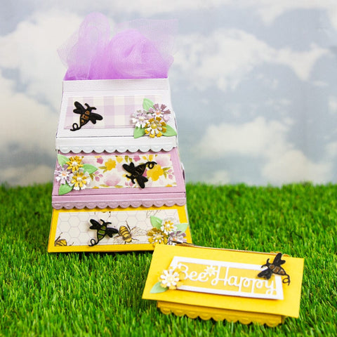 Tonic Studios Die Cutting Buzzing Beehive House Gift Box Die Set - 5111e