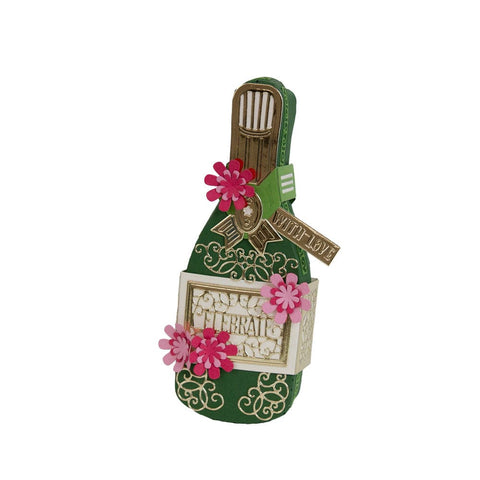 Tonic Studios Die Cutting Celebrate With Love Champagne Bottle - Create & Make Die Set - 5448e