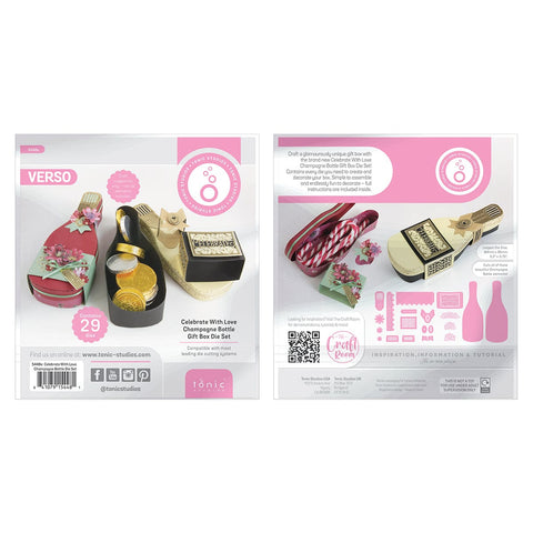 Tonic Studios Die Cutting Celebrate With Love Champagne Bottle Die Set - 5448e
