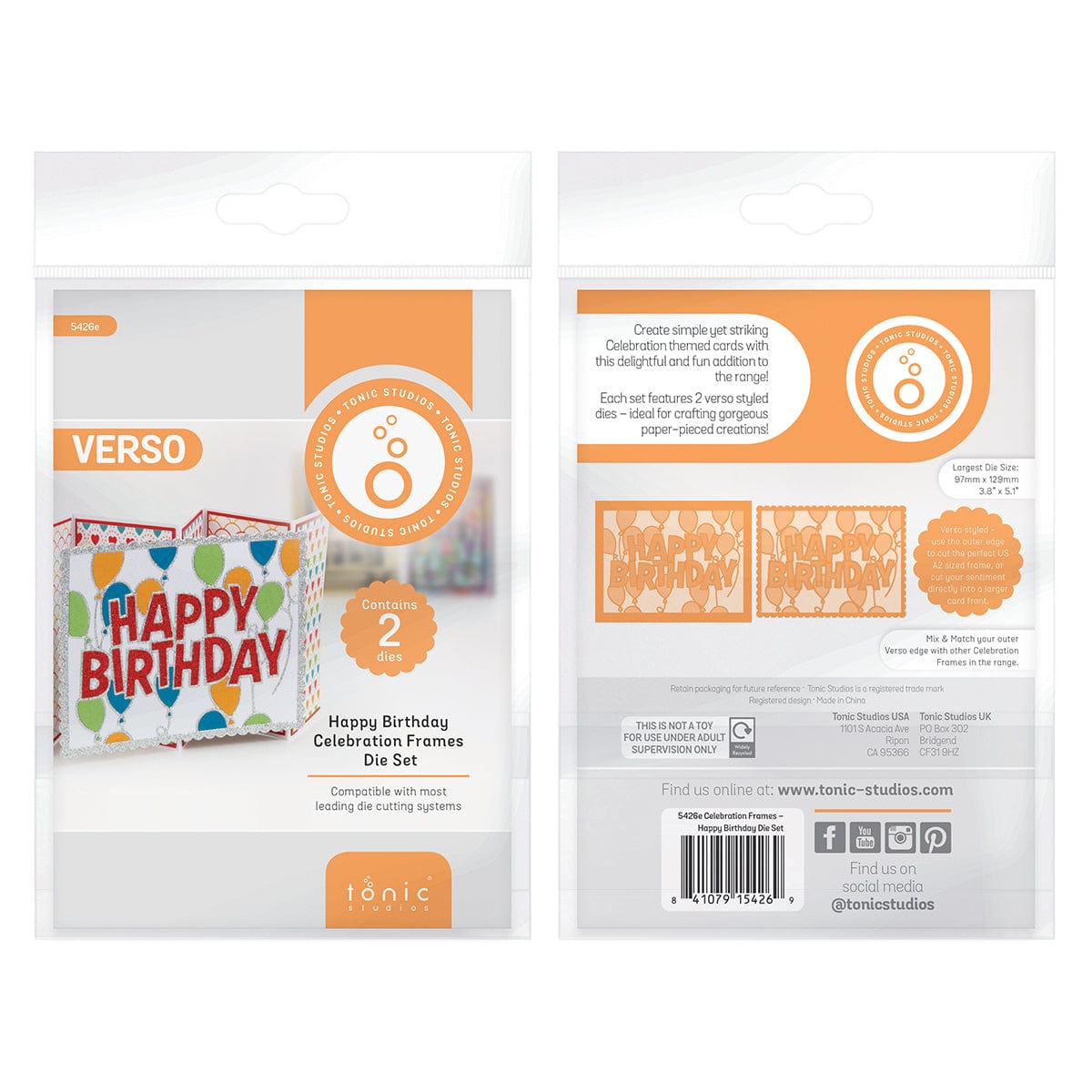 Tonic Studios Die Cutting Celebration Frames - Happy Birthday Die Set - 5426e