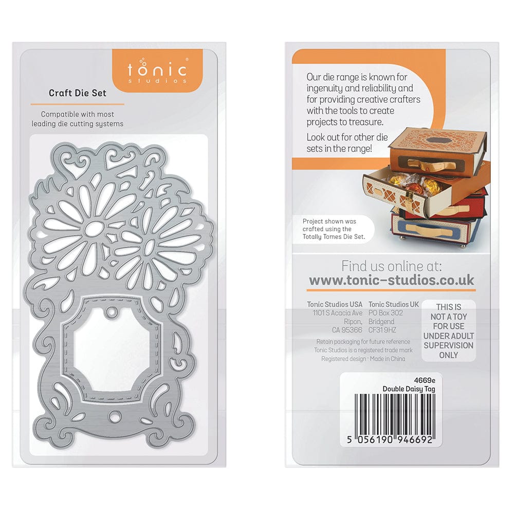 Tonic Studios Die Cutting Double Daisy Tag Die Set - 4669E