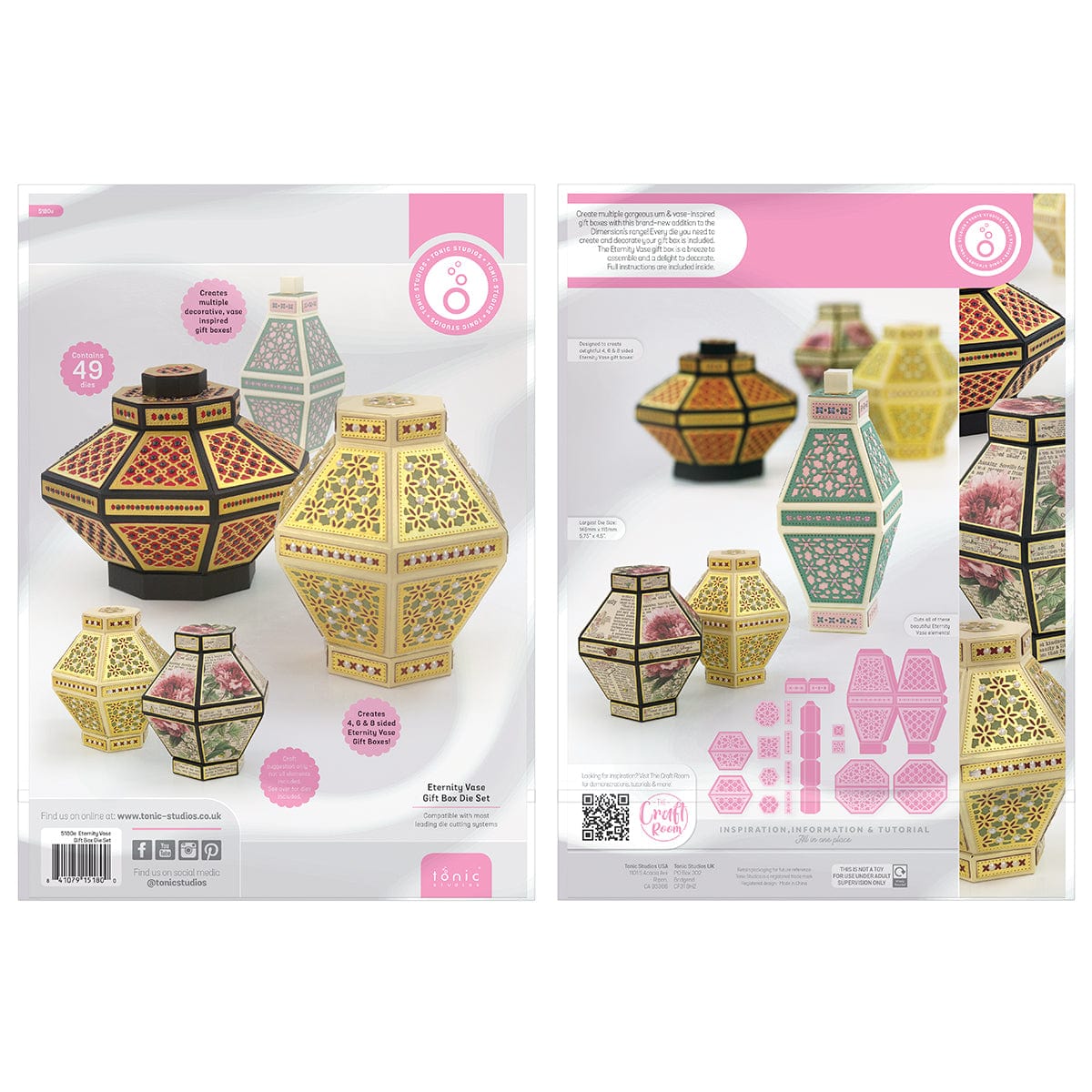 Tonic Studios Die Cutting Eternity Vase Gift Box Die Set - 5180e