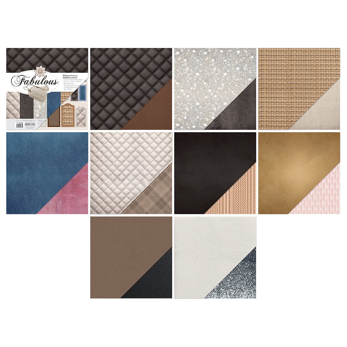 Tonic Studios Die Cutting Fabulous Fabrics 12"x 12" Patterned Paper - 5834e