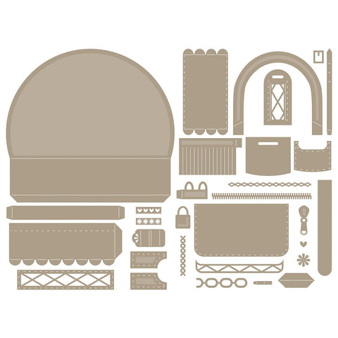 Tonic Studios Die Cutting Fabulous Fabrics - Designer Bag Die Set - 5835e
