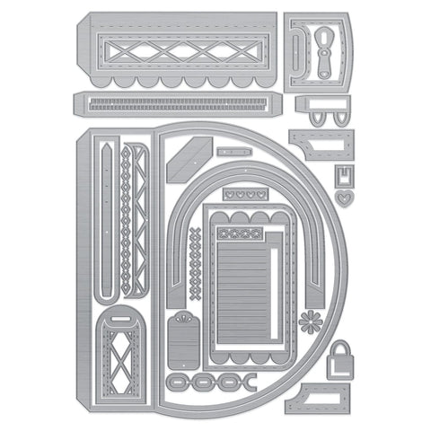 Tonic Studios Die Cutting Fabulous Fabrics - Designer Bag Die Set - 5835e