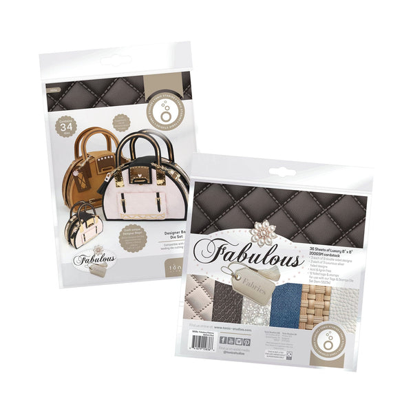 Tonic Studios Die Cutting Fabulous Fabrics - Designer Bag & Patterned Paper