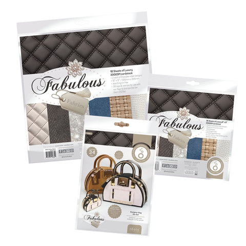 Tonic Studios Die Cutting Fabulous Fabrics Patterned Pads & Designer Bag Die Set