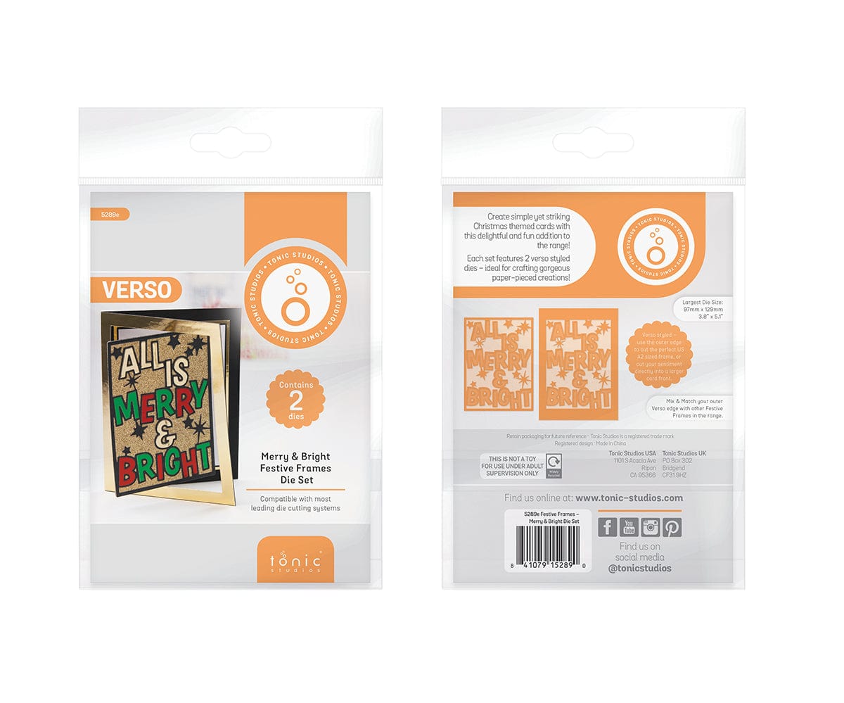 Tonic Studios Die Cutting Festive Frames - Merry & Bright Die Set - 5289e