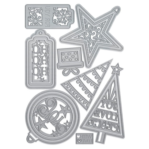 Tonic Studios Die Cutting Festive Tags Die & Stamp Set - 5370e