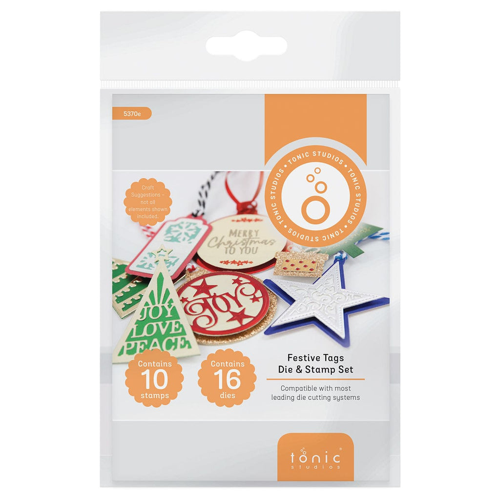Tonic Studios Die Cutting Festive Tags Die & Stamp Set - 5370e