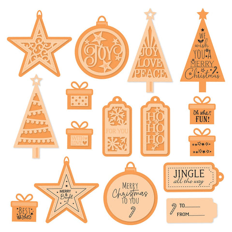 Tonic Studios Die Cutting Festive Tags Die & Stamp Set - 5370e
