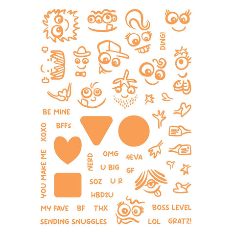Tonic Studios Die Cutting Geo Buddies - Die, Stamp & Stencil Collection - DB145