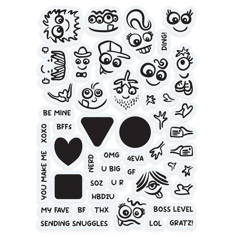Tonic Studios Die Cutting Geo Buddies - Die, Stamp & Stencil Collection - DB145
