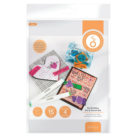 Tonic Studios Die Cutting Geo Buddies - Die, Stamp & Stencil Collection - DB145