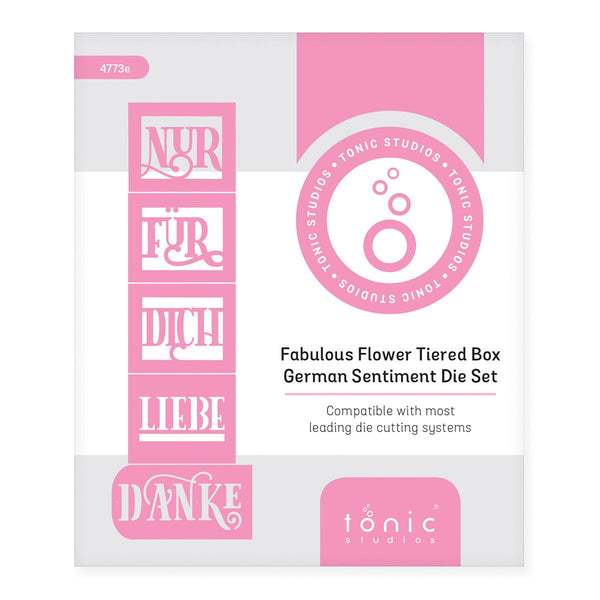 Tonic Studios Die Cutting German Sentiments for Fabulous Flower Tiered Box - 4773e