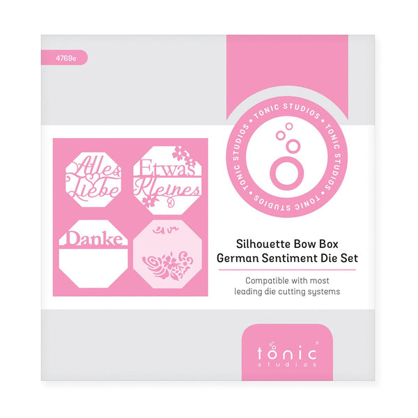 Tonic Studios Die Cutting German Sentiments for Silhouette Bow Box Die Set - 4769e