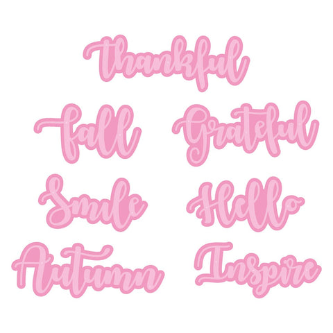 Tonic Studios Die Cutting Golden Falling Leaves Sentiment Die Set - 5150e