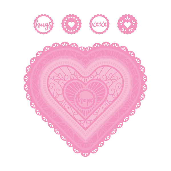 Tonic Studios Die Cutting Heart Layering Lace Die Set - 5487e