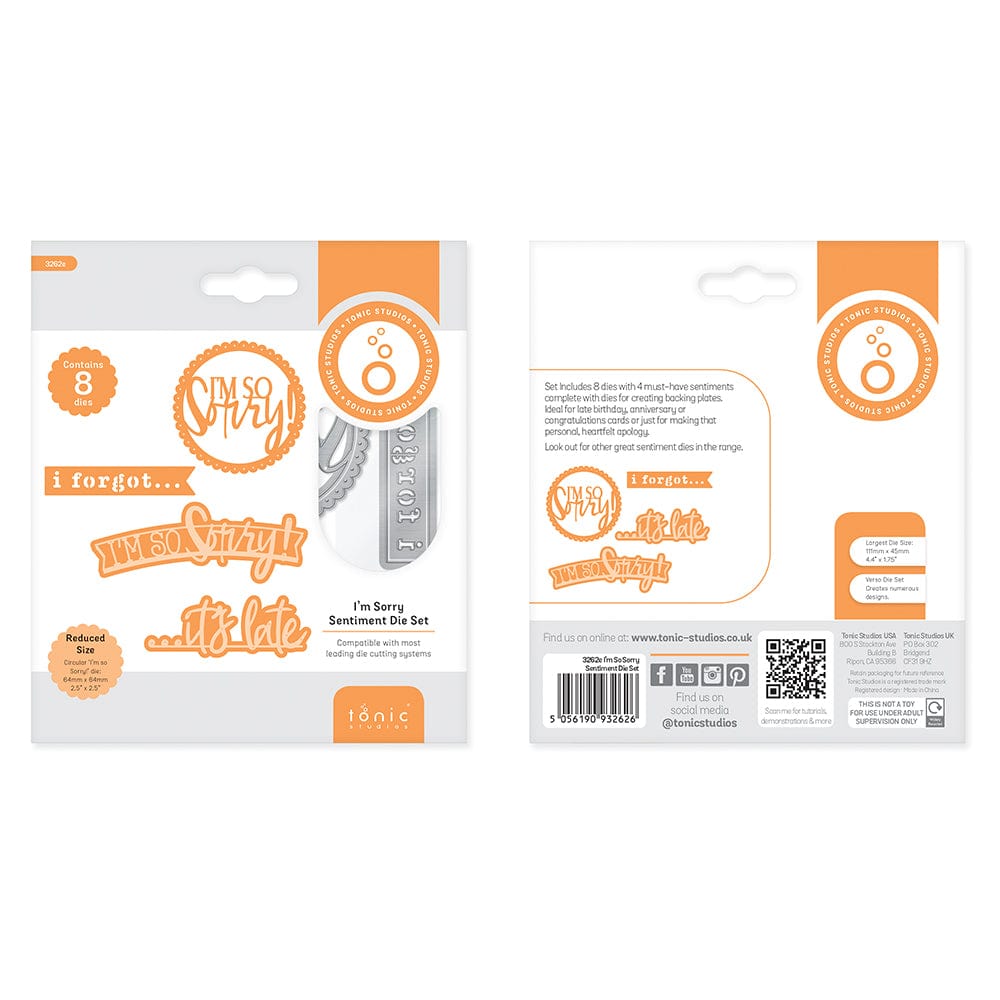 Tonic Studios Die Cutting I'm sorry... Sentiment Die Set - 3262E