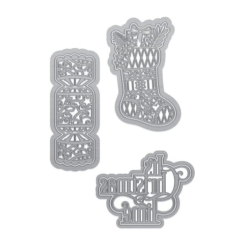 Tonic Studios Die Cutting It's Christmas Time Cracker & Stocking Die Set - 5228e