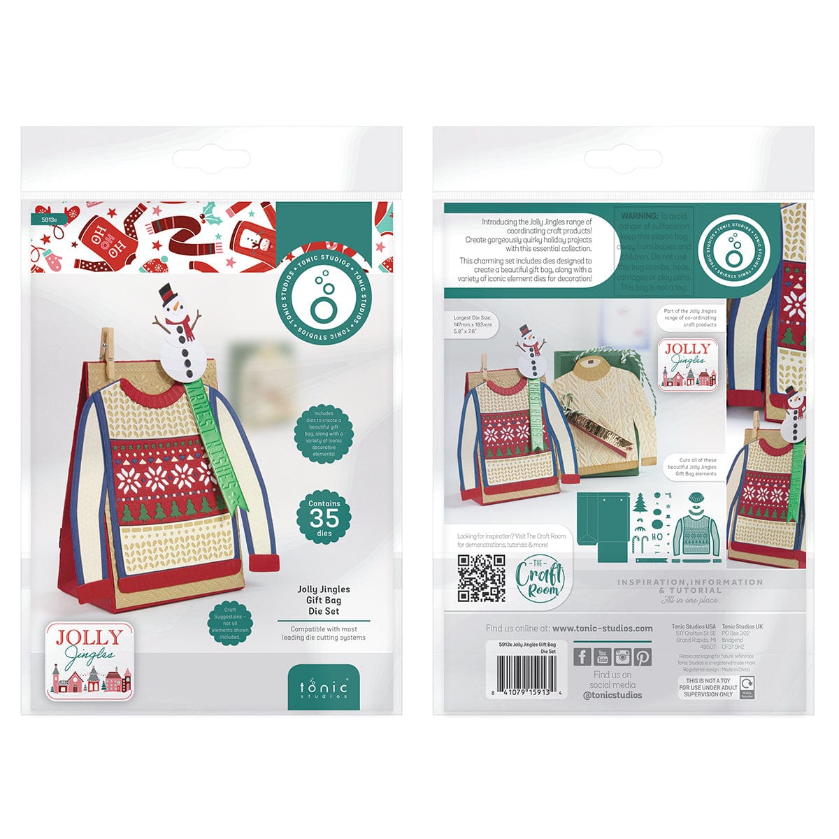 Tonic Studios Die Cutting Jolly Jingles Gift Bag Die Set - 5913e