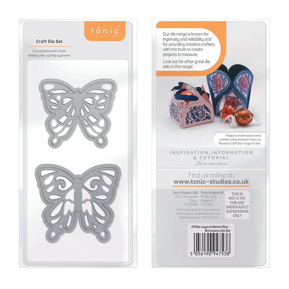 Tonic Studios Die Cutting Layered Butterflies - Brimstone Die Set - 4753E
