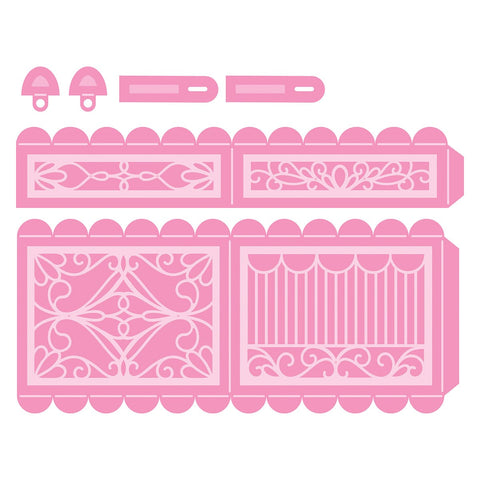Tonic Studios Die Cutting Layering Lace Box Side Panels Die Set - 5363e