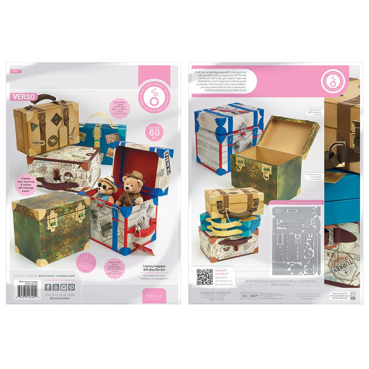 Tonic Studios Die Cutting Legacy Luggage Die Set & Adventure Awaits Patterned Pad - Showcase PLUS