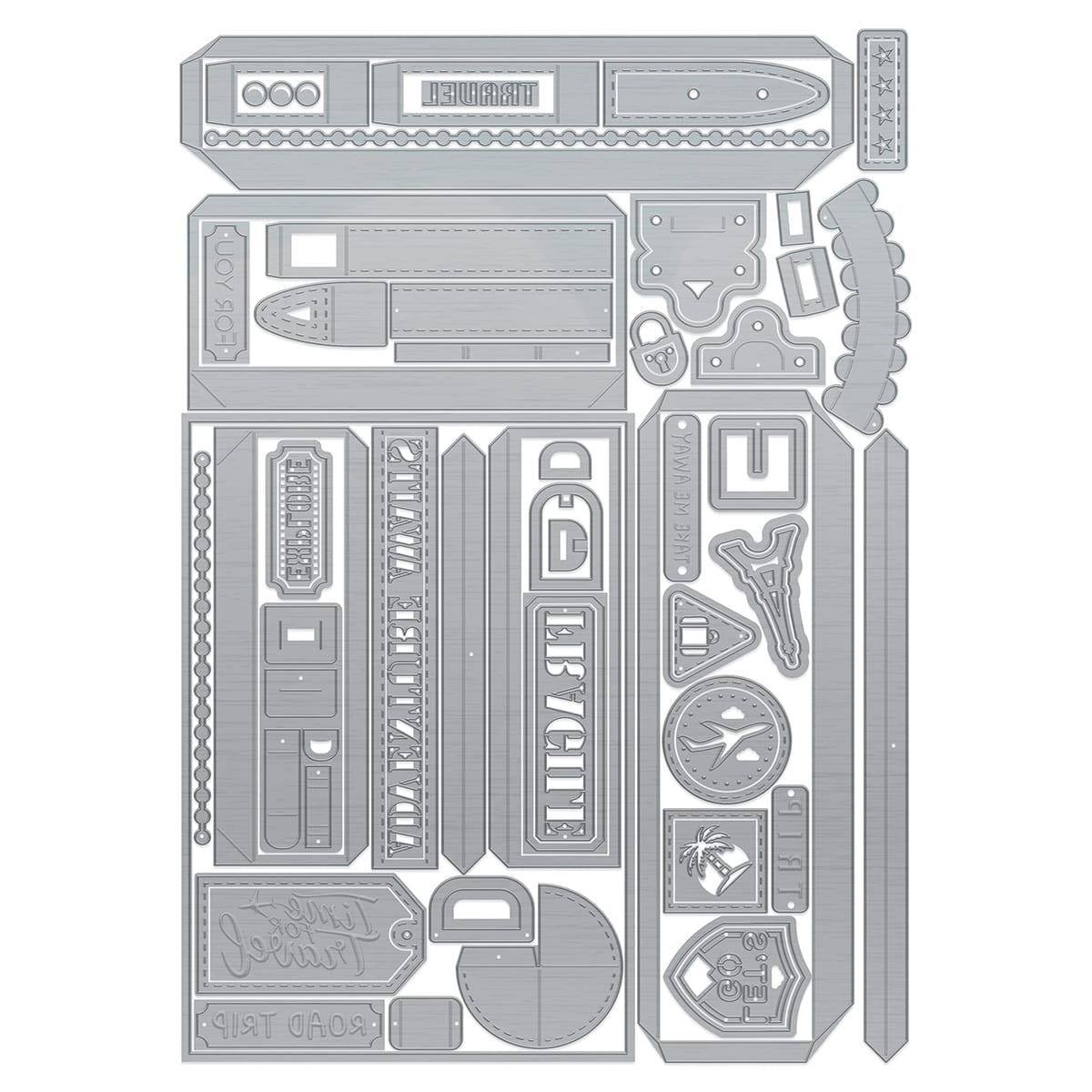Tonic Studios Die Cutting Legacy Luggage Die Set & Adventure Awaits Patterned Pad - Showcase PLUS