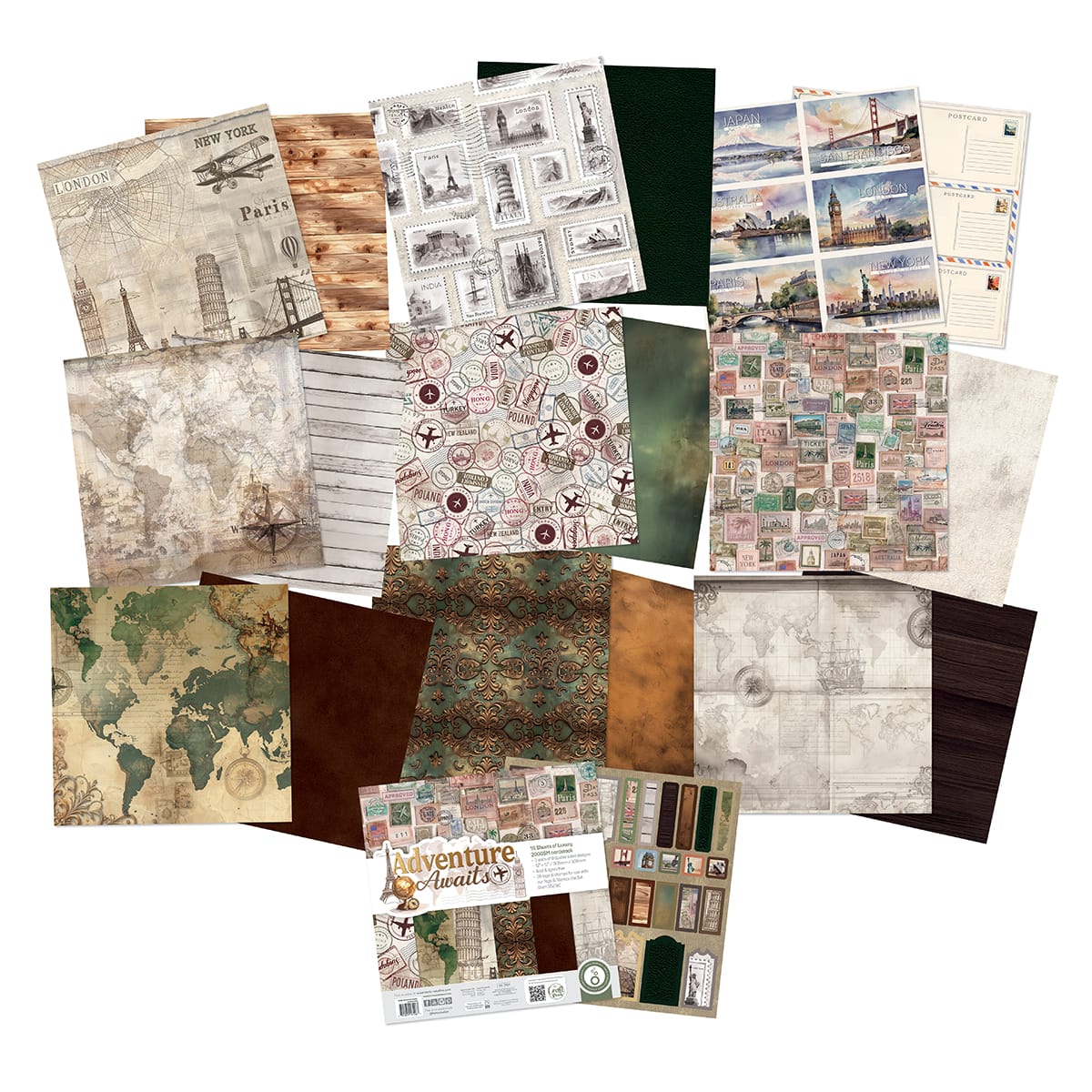 Tonic Studios Die Cutting Legacy Luggage Die Set & Adventure Awaits Patterned Pad - Showcase PLUS