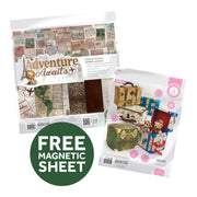 Tonic Studios Die Cutting Legacy Luggage Die Set & Adventure Awaits Patterned Pad - Showcase PLUS