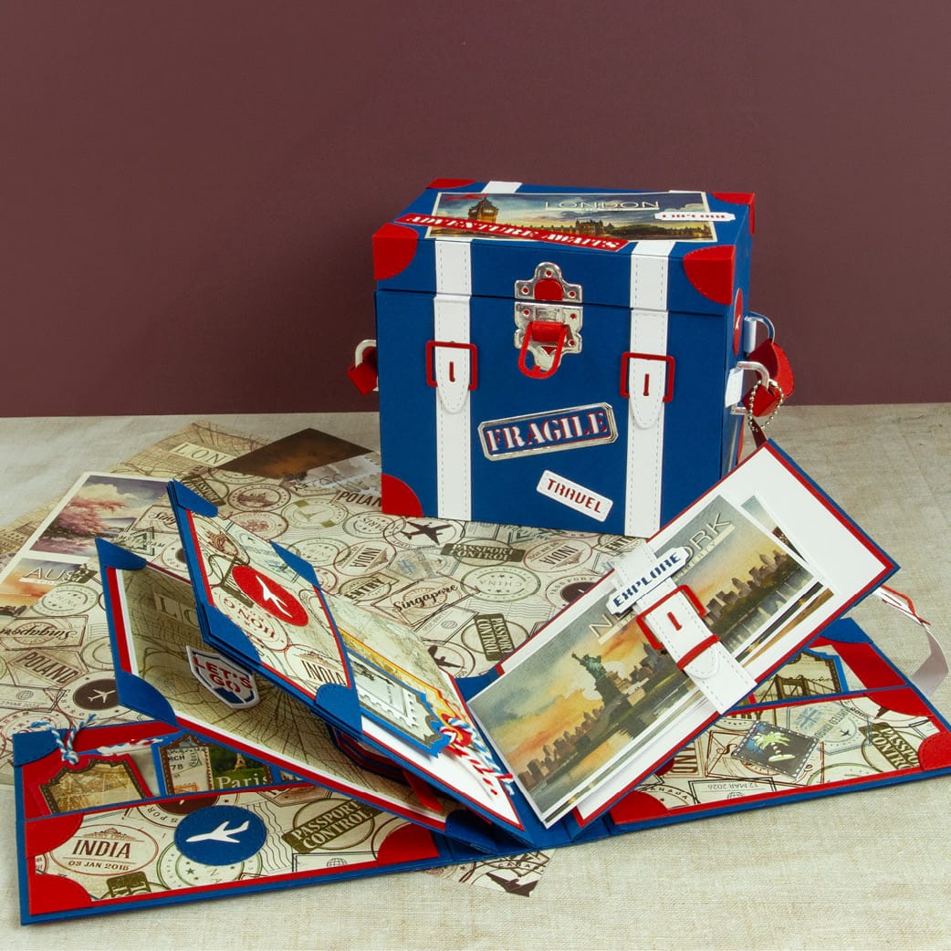 Tonic Studios Die Cutting Legacy Luggage Die Set & Adventure Awaits Patterned Pad - Showcase PLUS