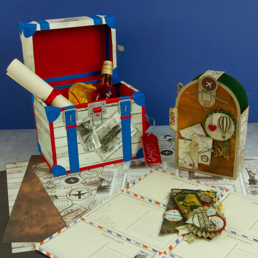 Tonic Studios Die Cutting Legacy Luggage Die Set & Adventure Awaits Patterned Pad - Showcase PLUS