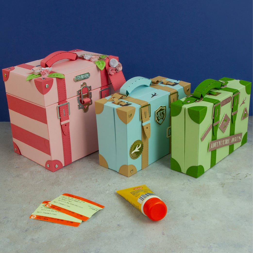 Tonic Studios Die Cutting Legacy Luggage Die Set & Adventure Awaits Patterned Pad - Showcase PLUS