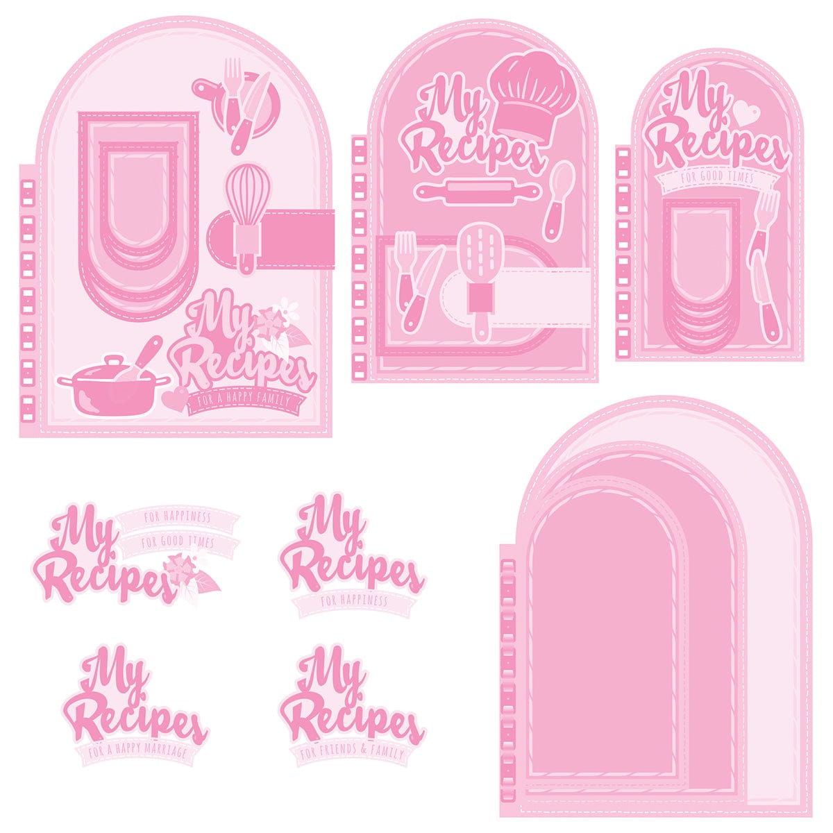 Tonic Studios Die Cutting My Memory Book - My Recipes For Happiness Die Set - 6033E