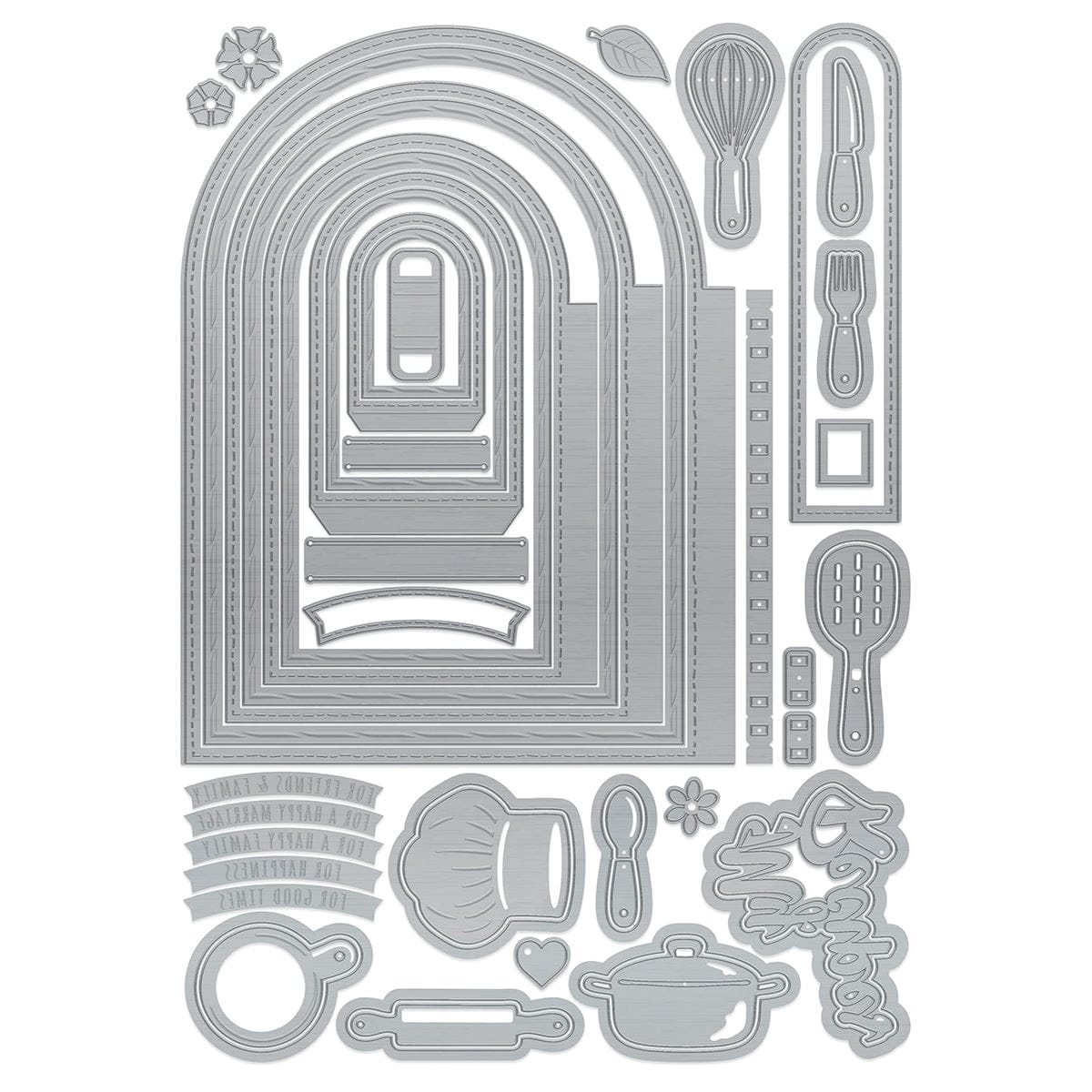 Tonic Studios Die Cutting My Memory Book - My Recipes For Happiness Die Set - 6033E