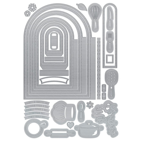 Tonic Studios Die Cutting My Memory Book - My Recipes For Happiness Die Set - 6033E