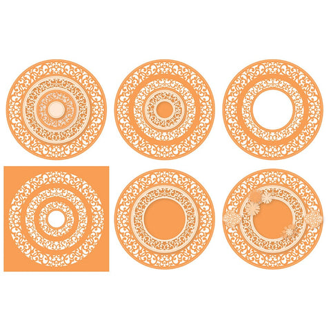 Tonic Studios Die Cutting Ornate Circular Frame Die Set - 5166e