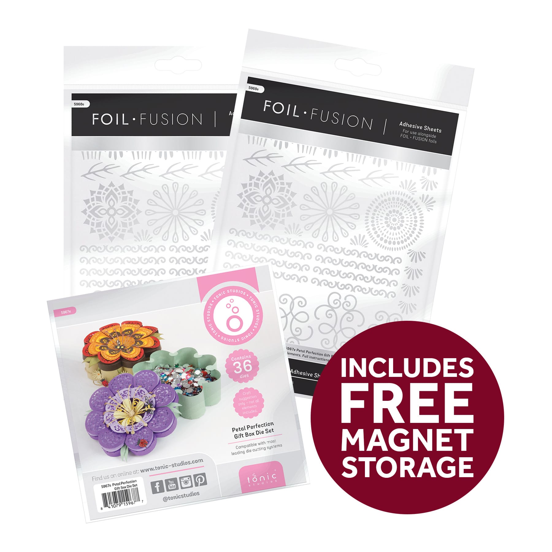 Tonic Studios Die Cutting Petal Perfection Die Set & Adhesive Sheets - DB09