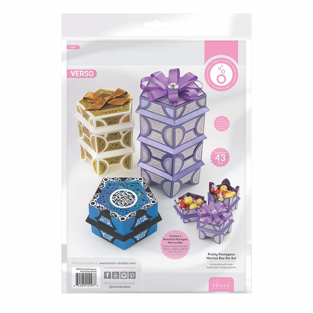 Tonic Studios Die Cutting Pretty Pentagons Mortice Box Die Set - 5197e