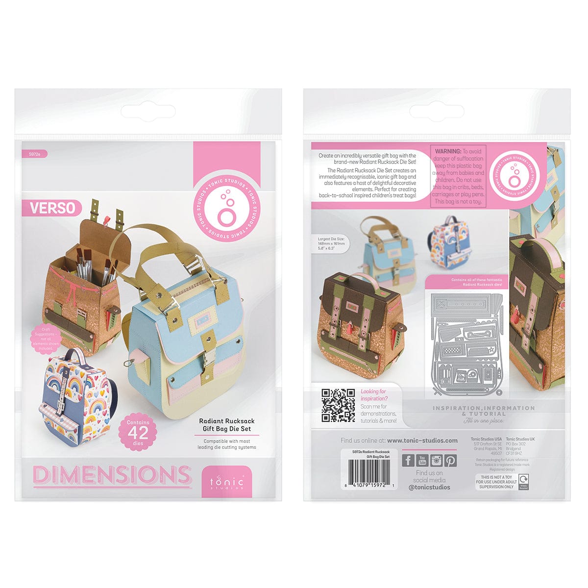 Tonic Studios Die Cutting Radiant Rucksack Die and Patterned Pad Collection - CW2504