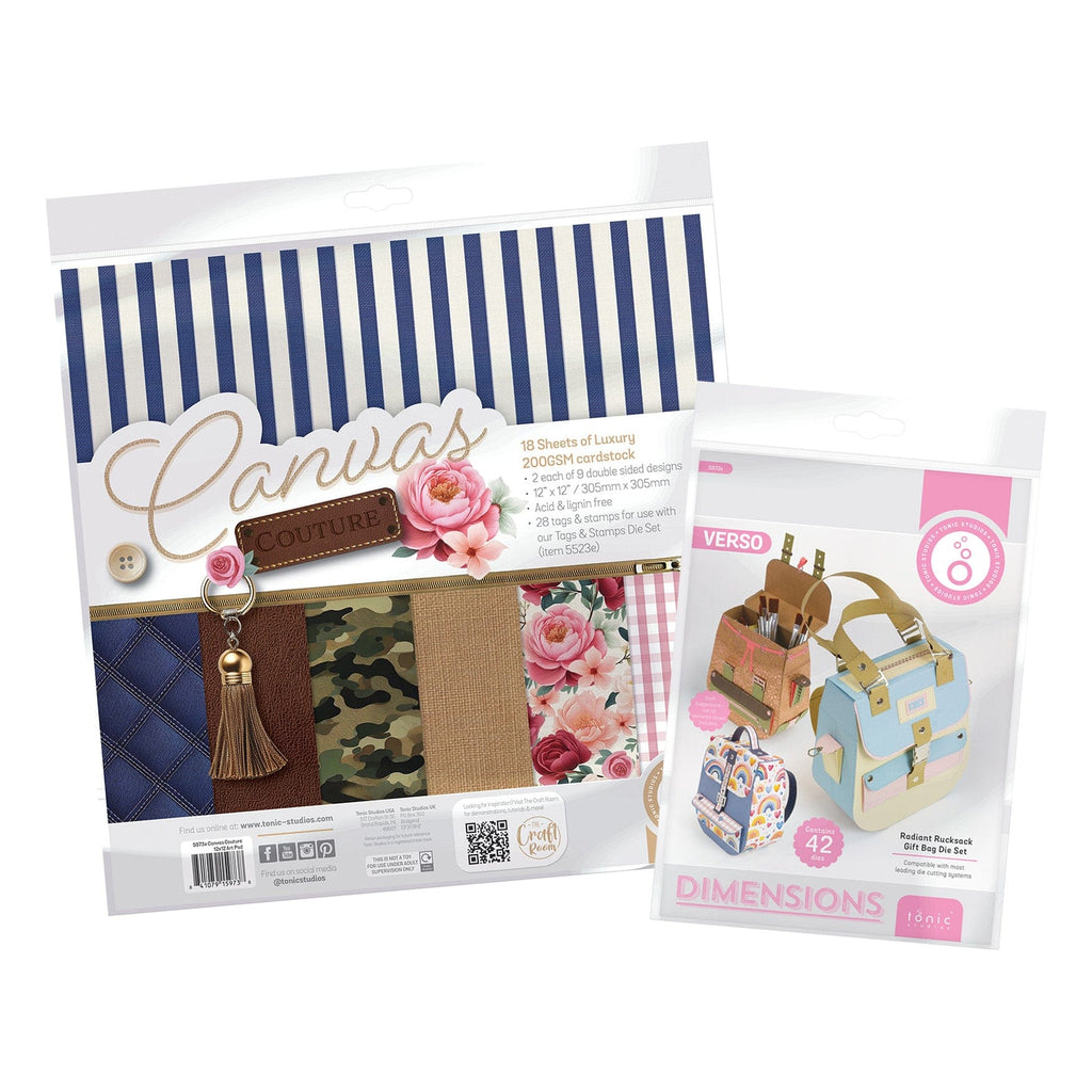 Tonic Studios Die Cutting Radiant Rucksack Die and Patterned Pad Collection - CW2504