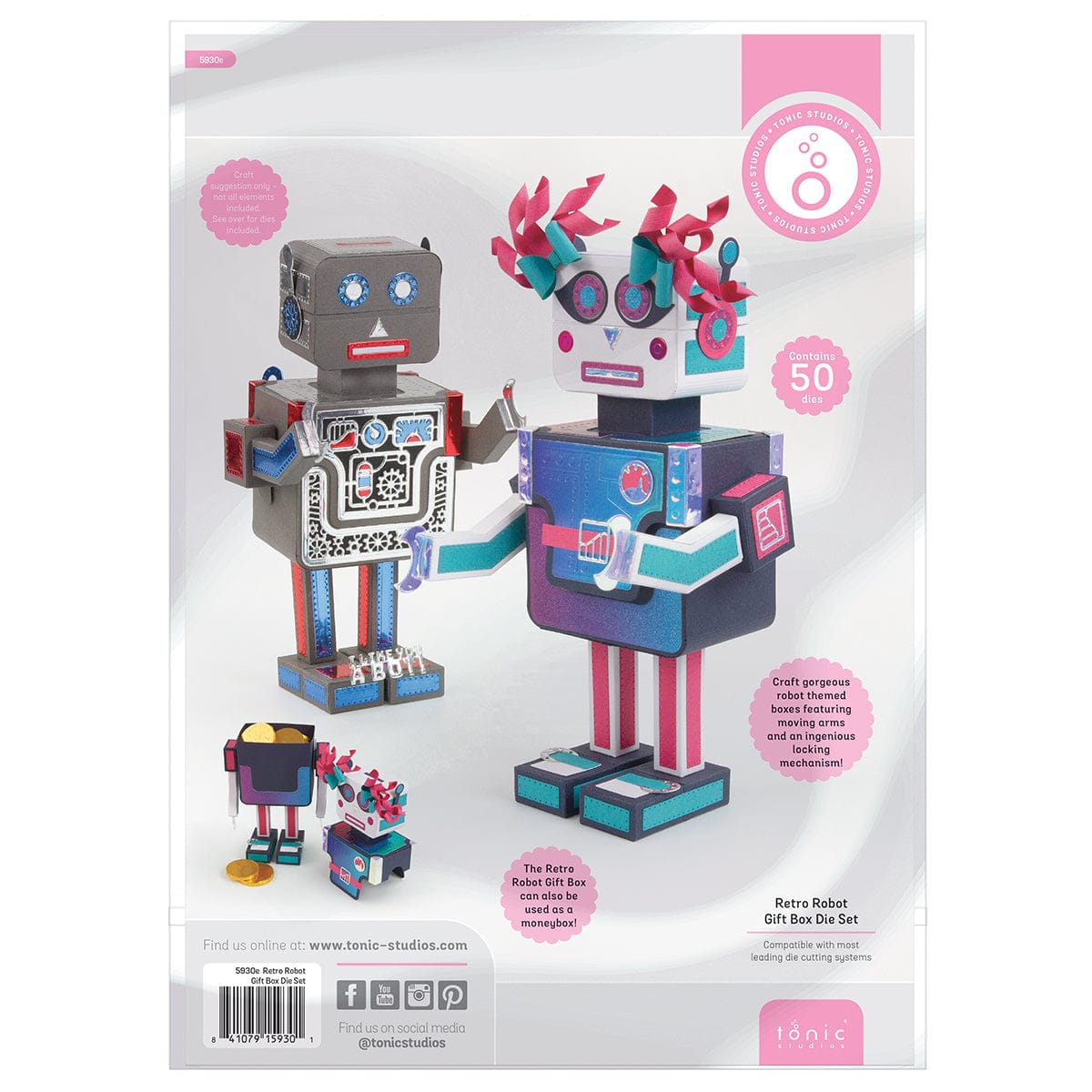 Tonic Studios Die Cutting Retro Robot Gift Box Die Set - 5930e