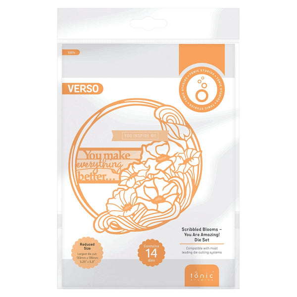 Tonic Studios Die Cutting Scribbled Blooms - You Are Amazing! Die Set - 5397e