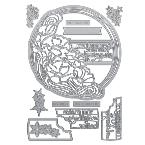 Tonic Studios Die Cutting Scribbled Blooms - You Are Amazing! Die Set - 5397e