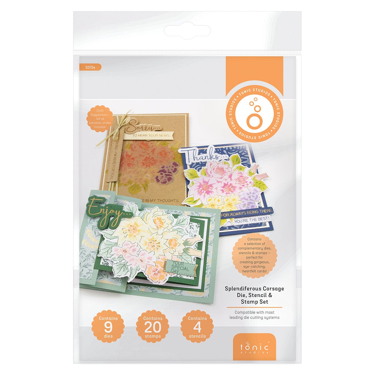 Tonic Studios Die Cutting Splendiferous Corsage Die, Stencil & Stamp Set - 5372e