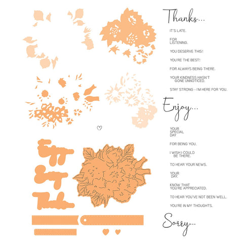 Tonic Studios Die Cutting Splendiferous Corsage Die, Stencil & Stamp Set - 5372e