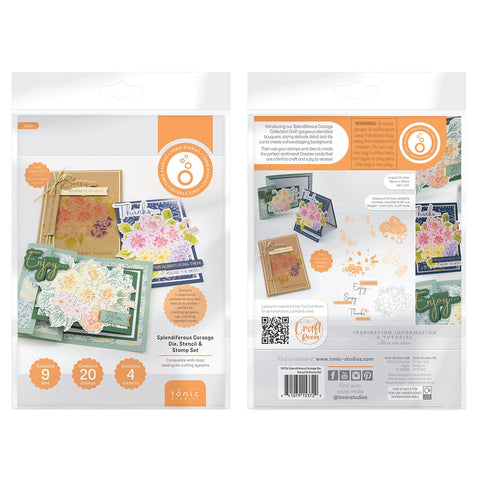 Tonic Studios Die Cutting Splendiferous Corsage Die, Stencil & Stamp Set - 5372e
